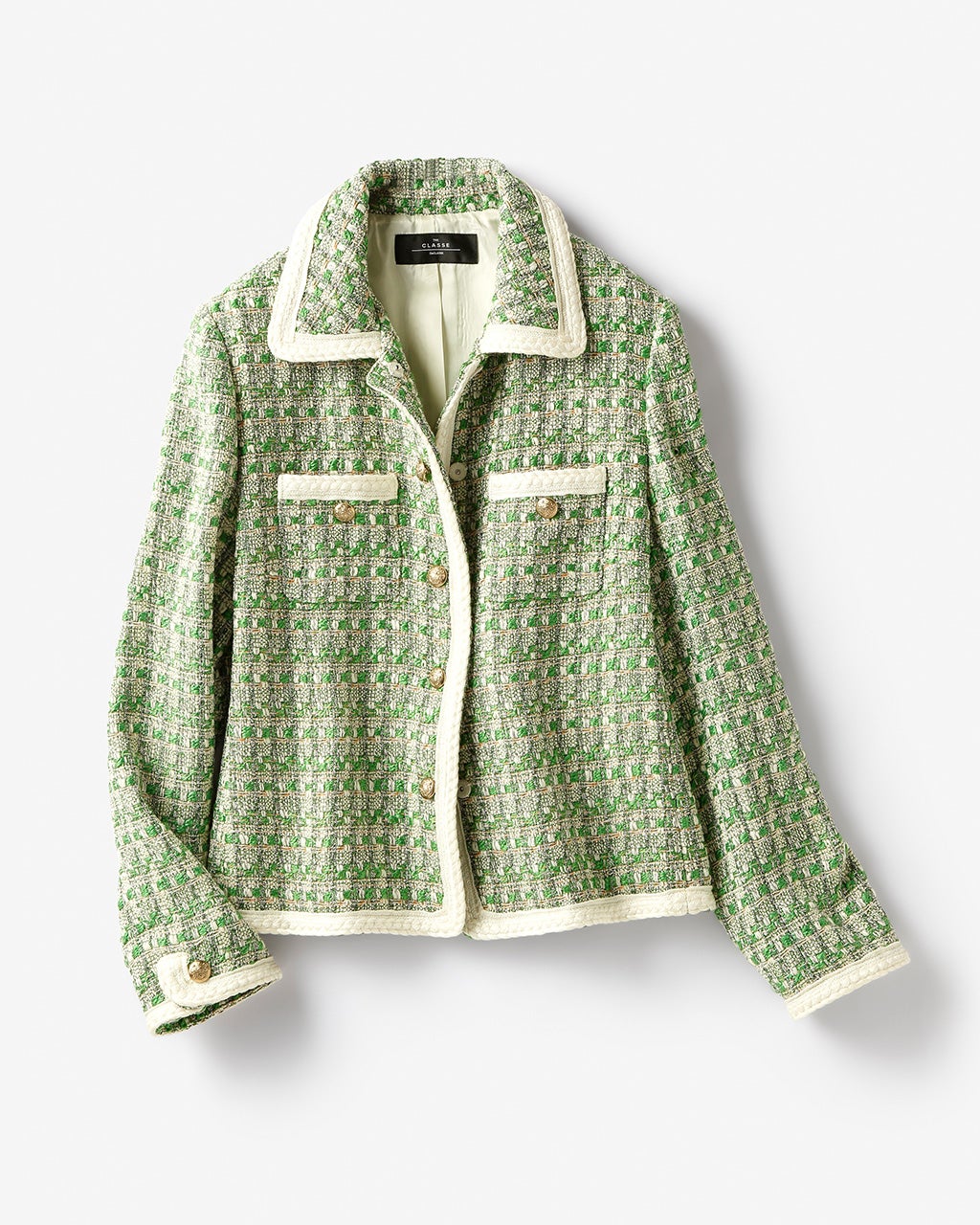 カラーツイード・衿付きジャケット/40代50代からのレディース・メンズ