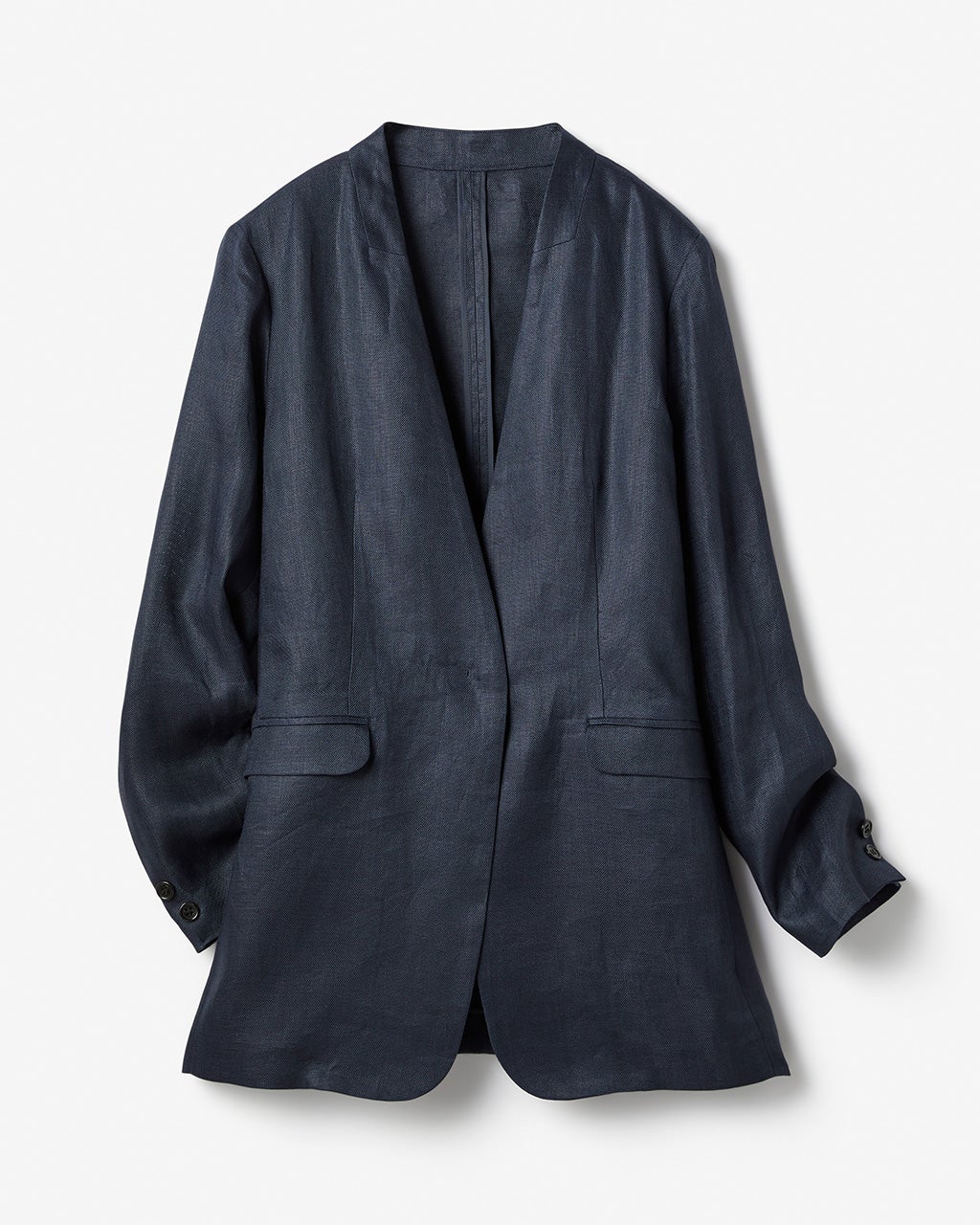 【販売商品】FLIPTS & DOBBELS 麻 ノーカラー羽織りジャケット ノーカラージャケット