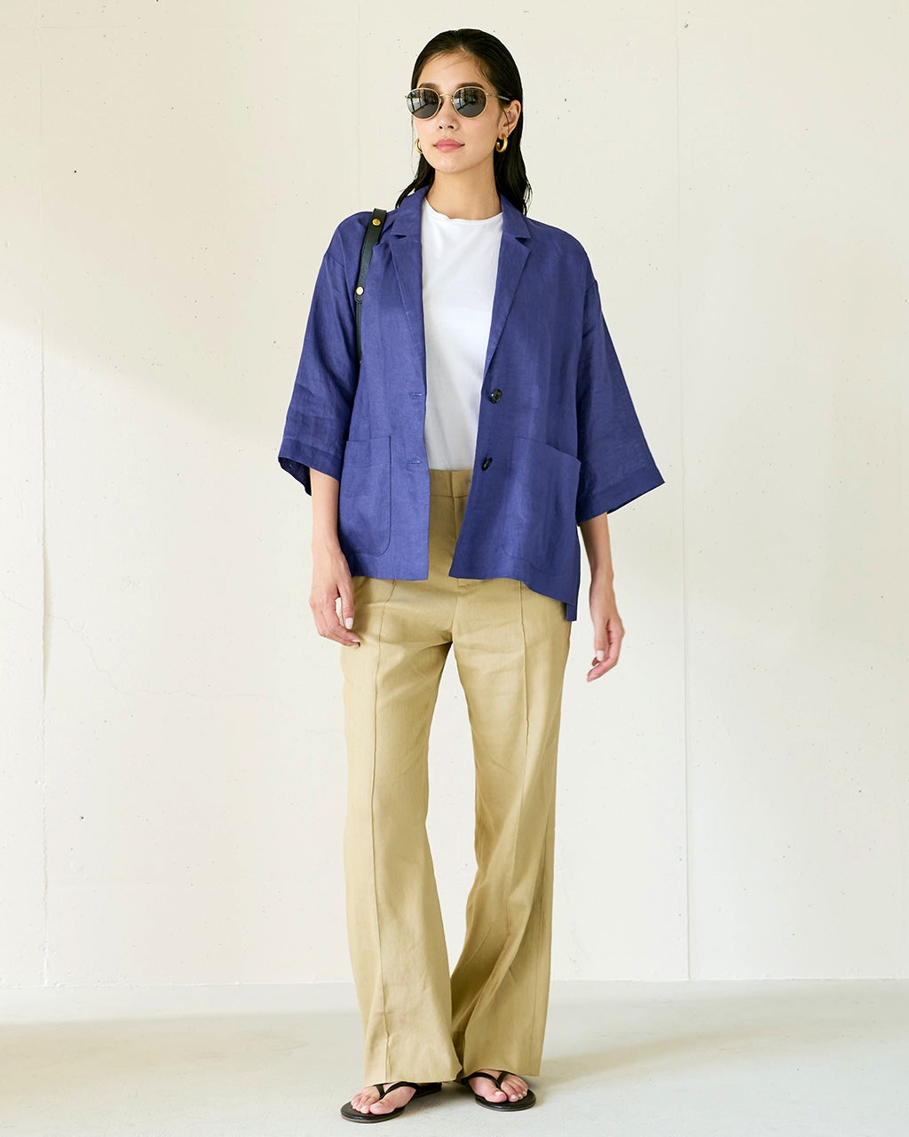 21番リネン・シャツジャケット/40代50代からのレディースファッション 