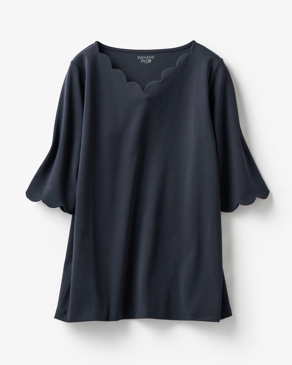 スカラップ／5分袖・ドゥクラッセTシャツ/40代50代からのレディース