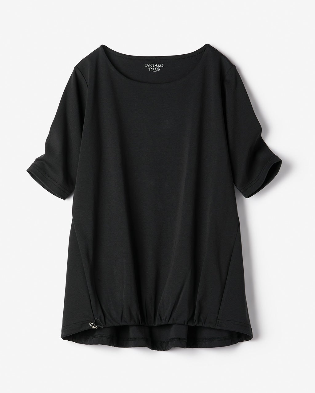 ドローコード付ボートネック／5分袖・ドゥクラッセTシャツ/40代50代 