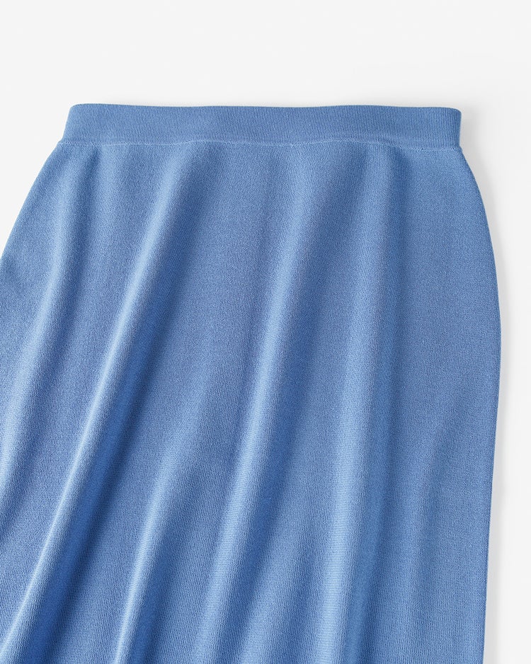 綿アセニット・ストレートスカート 詳細画像 ブルー 5