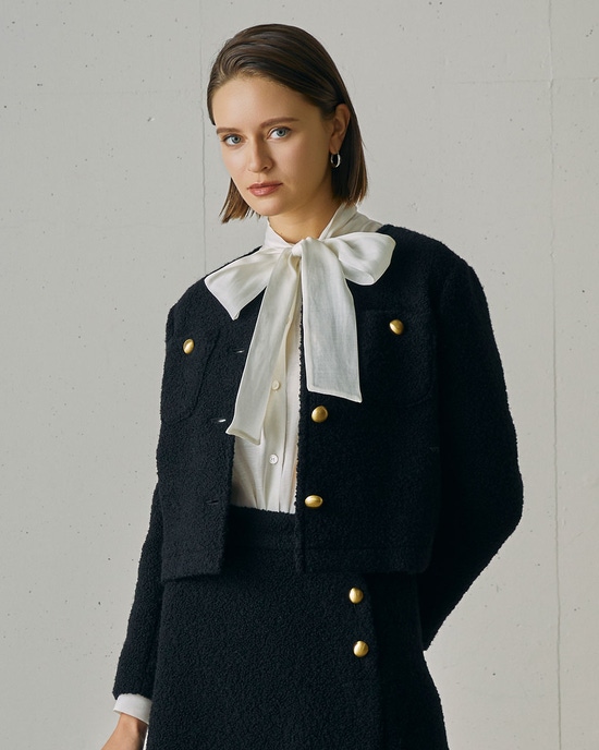 リングツイード・ノーカラージャケット