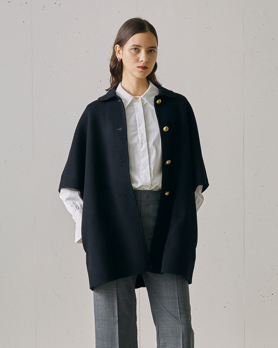 高密度コットン・ビッグカラードレスシャツ