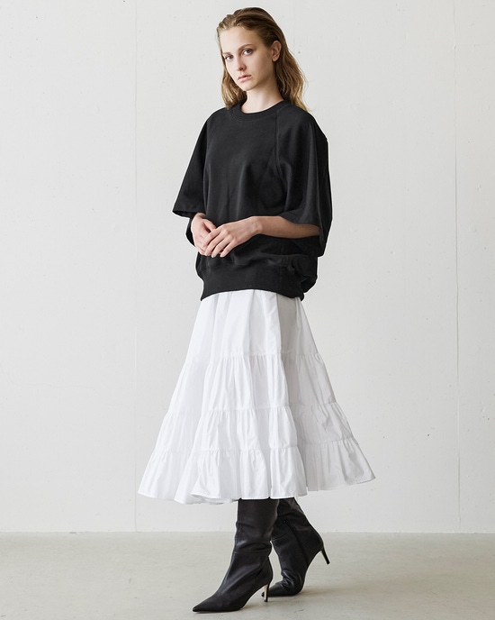 光沢タフタ・ギャザーロングスカート