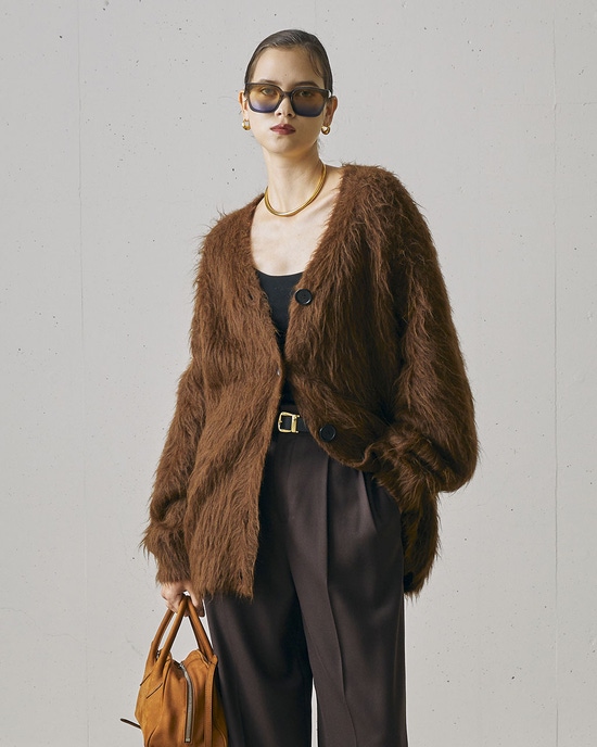 エアリーアルパカ・Vネックカーディガン