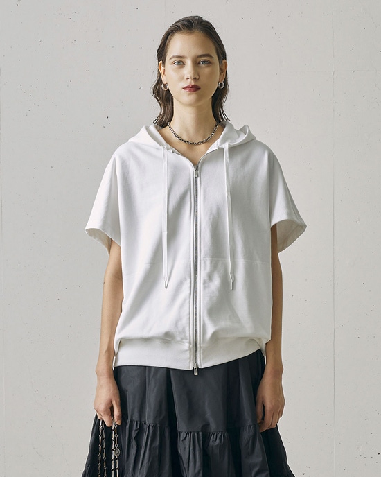 プレミアム裏毛・ハーフ袖フーディ