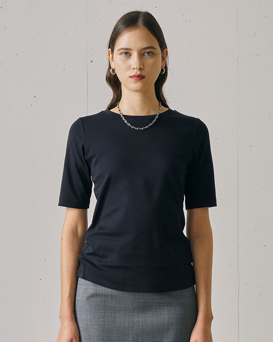 ピュアコットンスムース/5分袖T