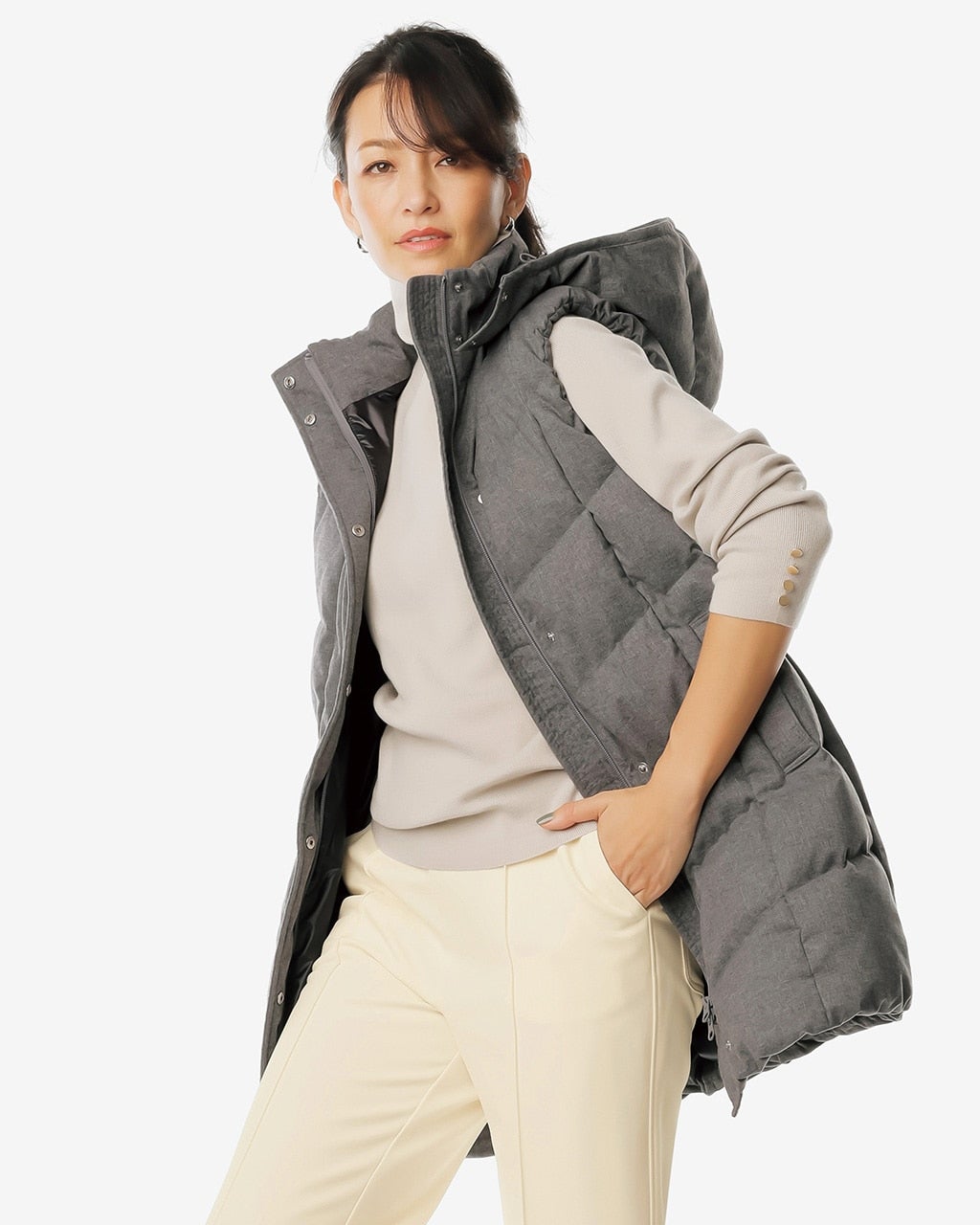 新品 ベスト パーカー 羊毛50％ 暖かい Lサイズ ジャケットLサイズ
