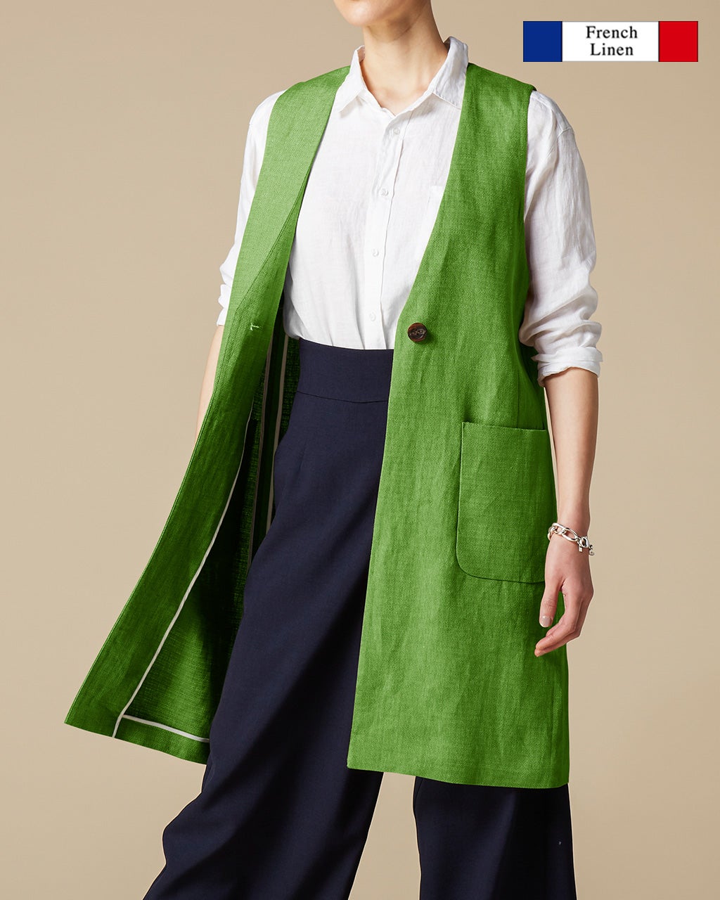 極リネン・ロングジレ/40代50代からのレディースファッション通販 DoCLASSE