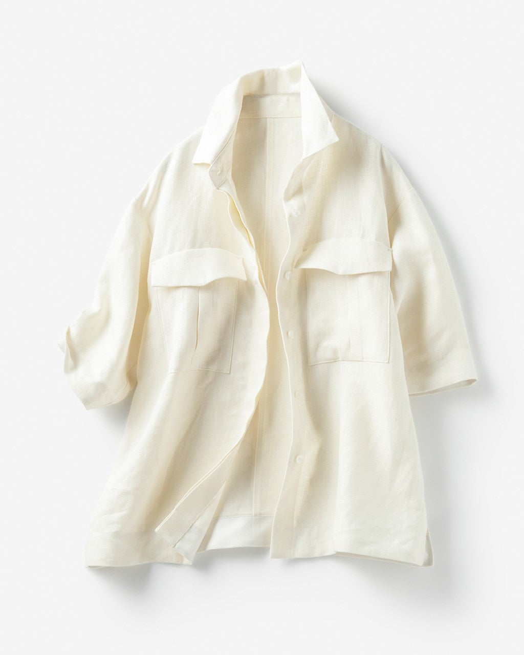 極リネン・サファリシャツジャケット/40代50代からのレディース 
