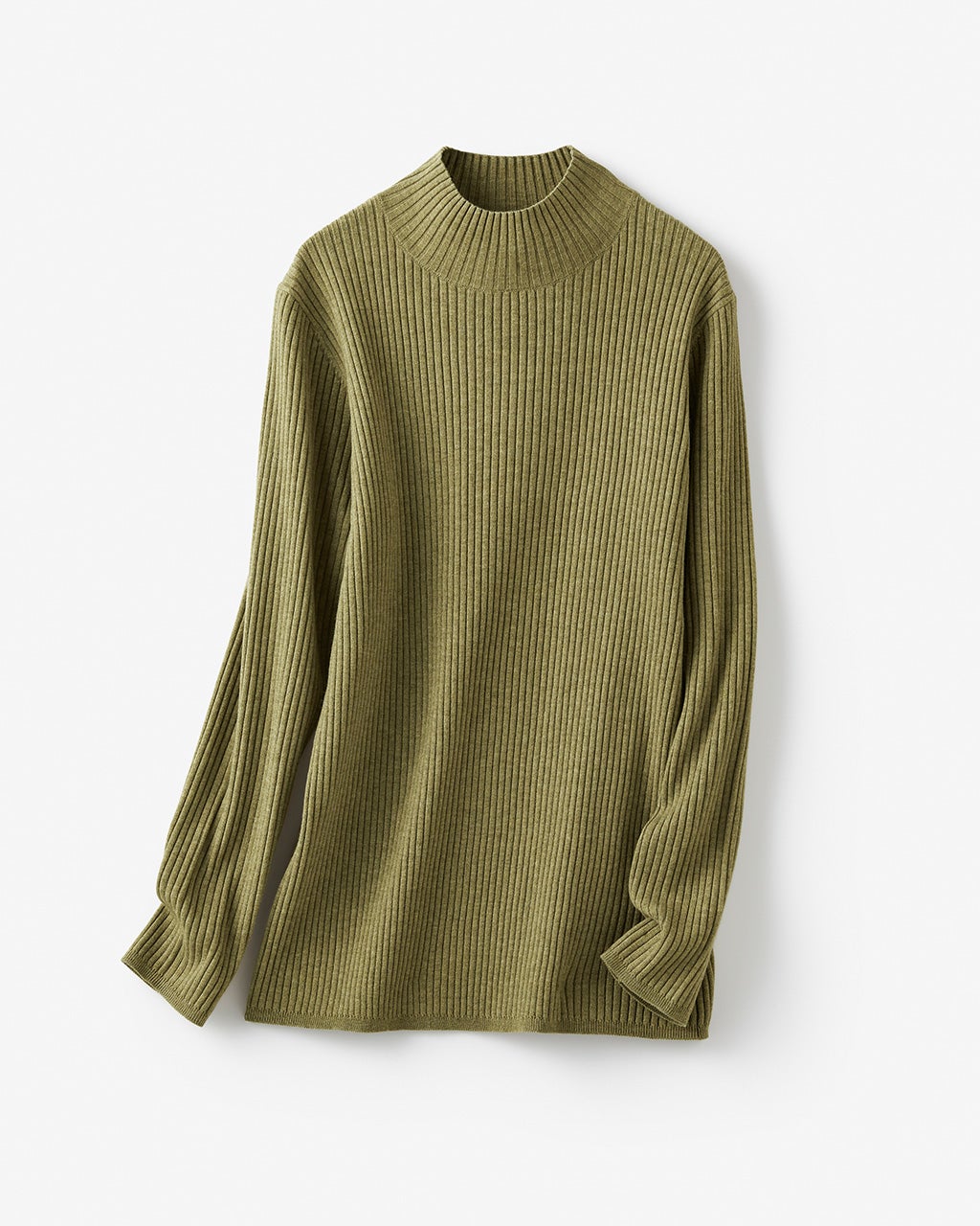 リブ編み・ハイネックセーター/40代50代からのレディース・メンズ