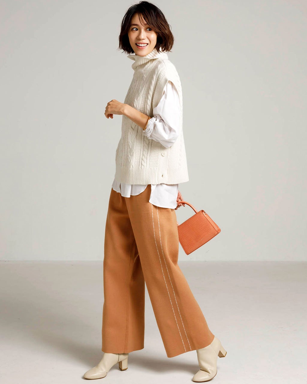ジャカード編み・ワイドパンツ/40代50代からのレディースファッション 