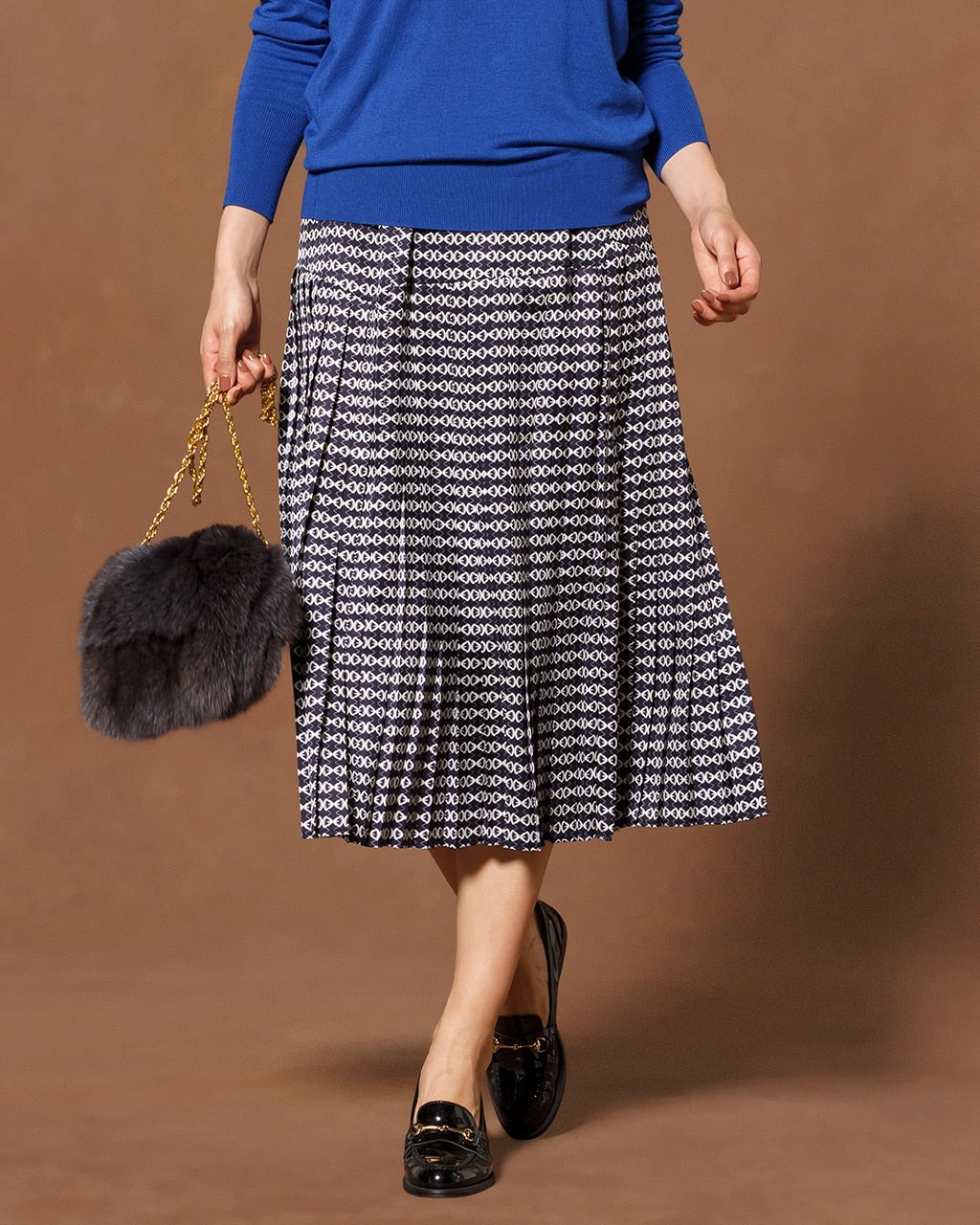 光沢ツイル・プリーツスカート/40代50代からのレディースファッション