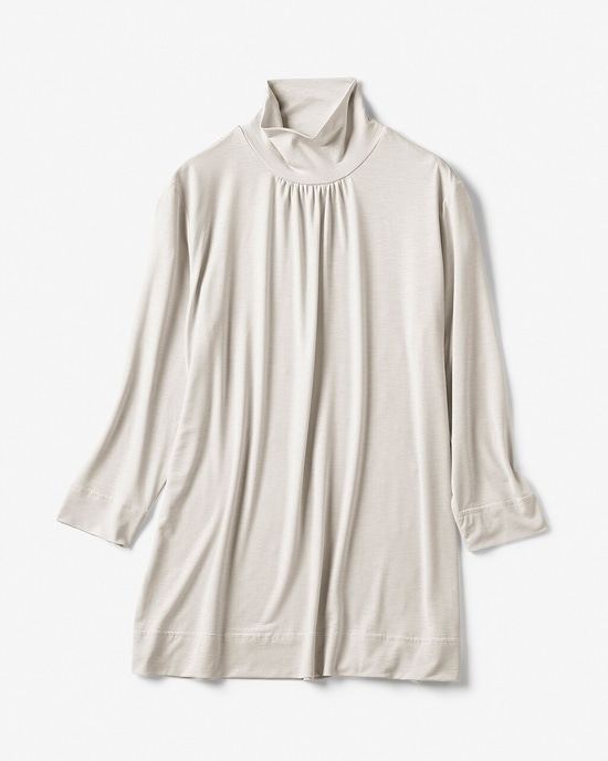 UVスラブ・ハイネック7分袖/無地