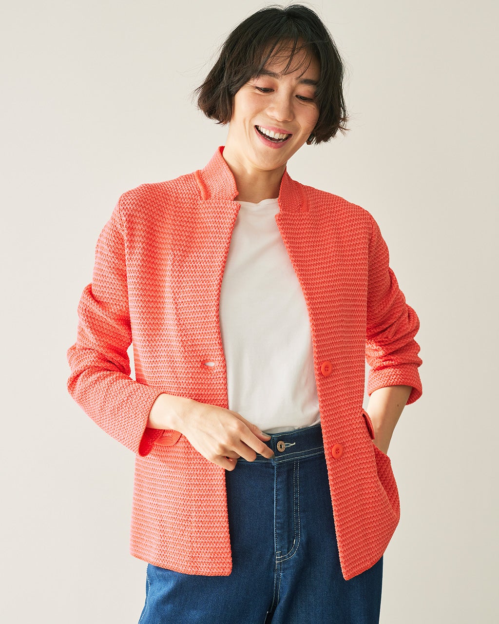 柄編み・ニットジャケット/40代50代からのレディースファッション通販