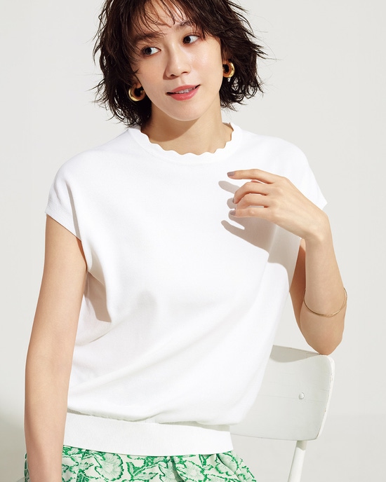 UVニット・スカラッププルオーバー