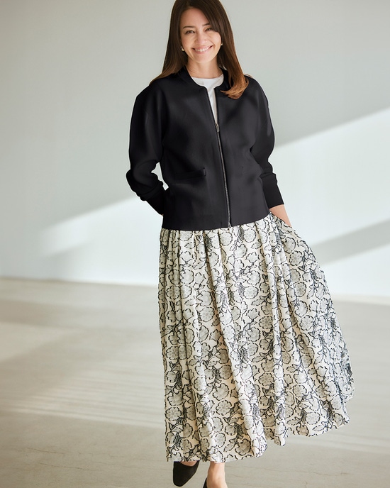 ボタニカルジャカード・フレアスカート