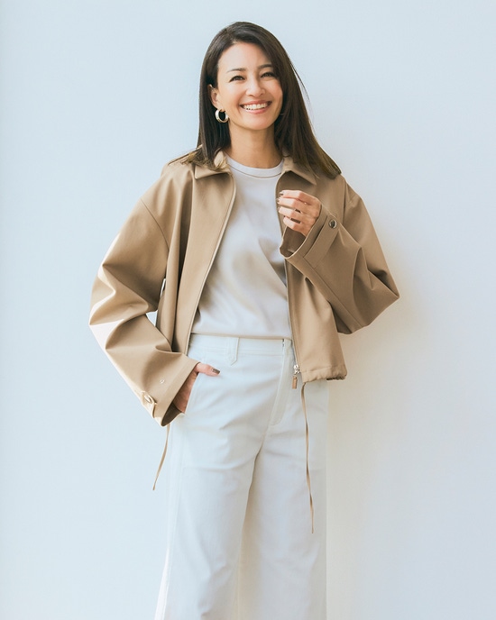 ストレッチダブルクロス・カラーブルゾン