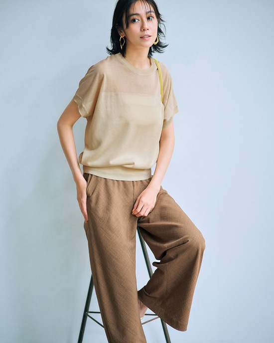 ドライタッチ・ダブルシアーニット