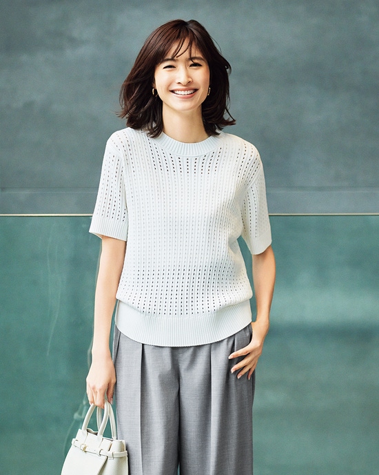 透かし編み・ボクシーニット