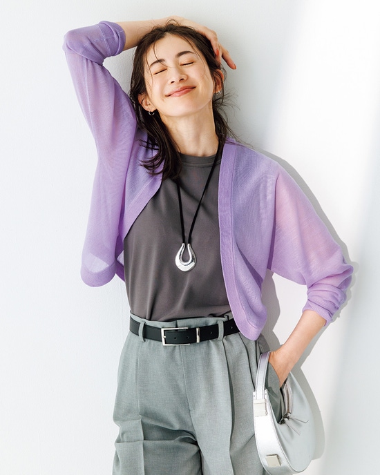 シアーニット・ボレロカーディガン