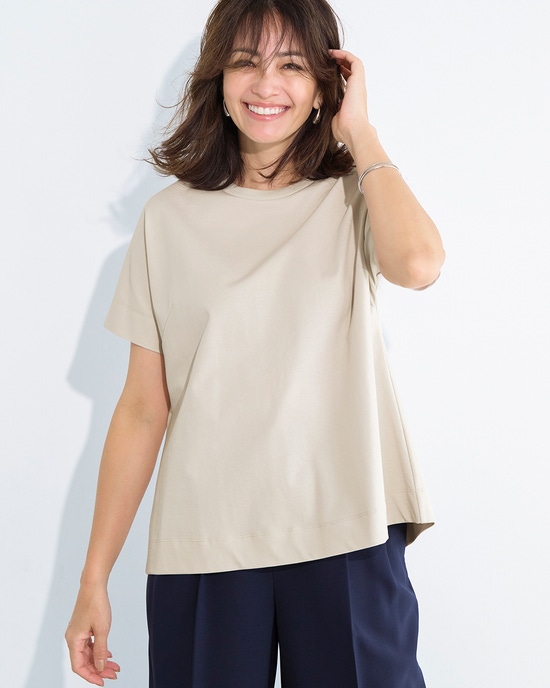 高密度シルコットン・フレアシルエットT