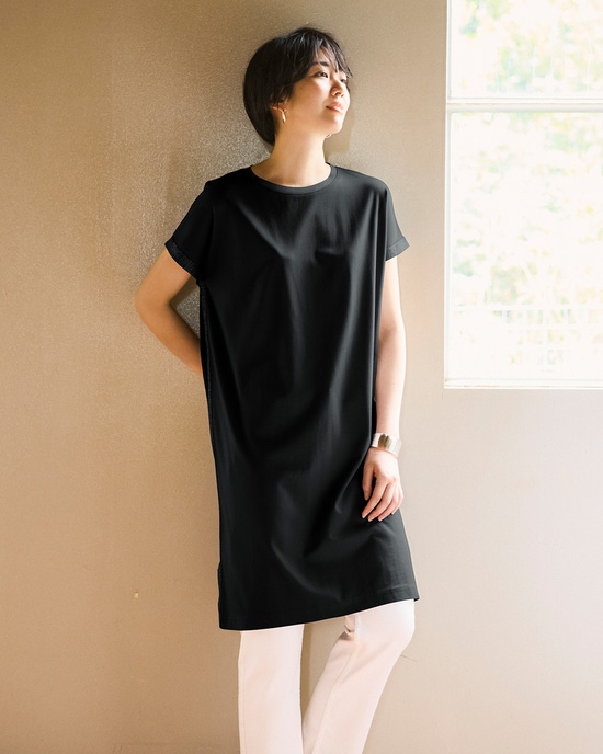 シルキーポンチ・ラメラインチュニック