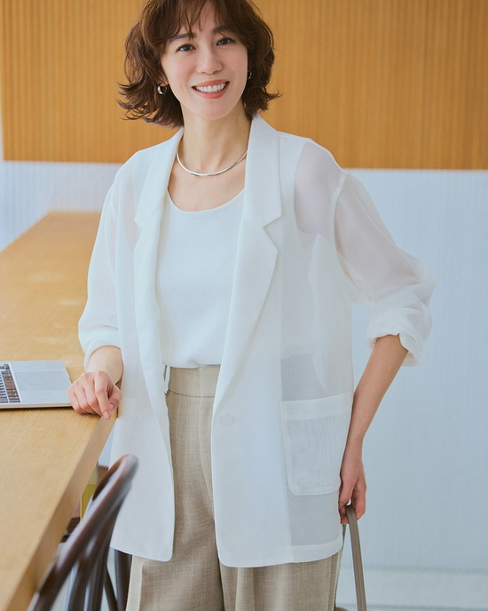 からみ織り・メッシュジャケット