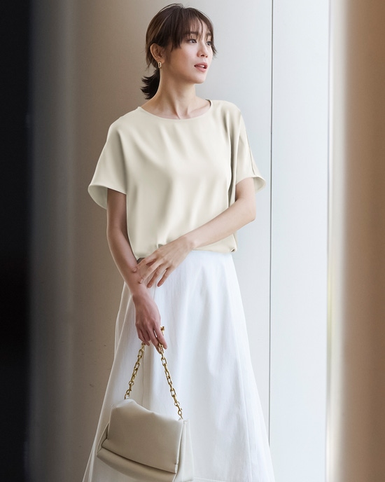 ジョーゼット・サイド切替えプルオーバー