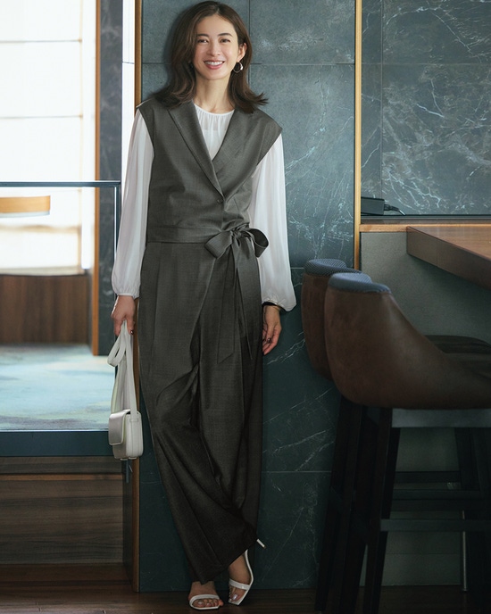 ハイブリッドウール・テーラードオールインワン