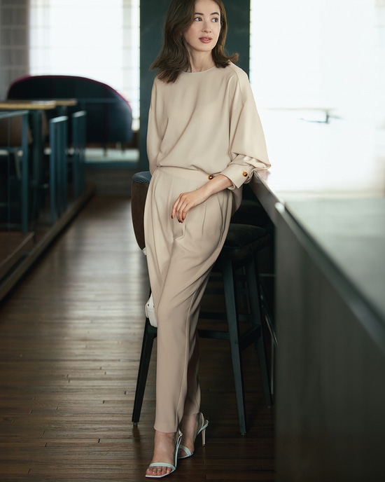 ストレッチジョーゼット・ハイタックパンツ