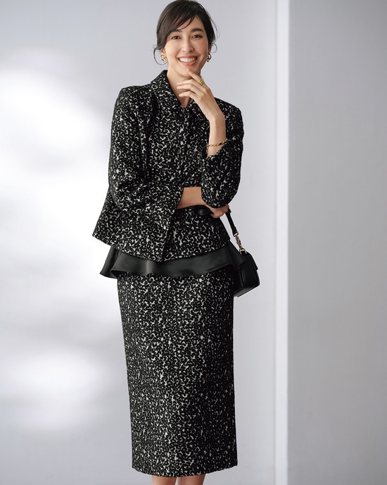 レオパードジャカード・2WAYペプラムスカート