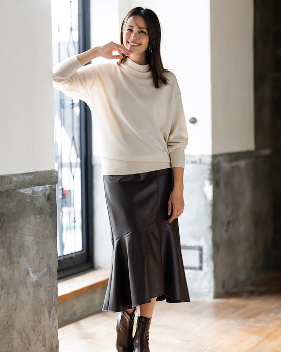 フェイクレザー・マーメイドスカート