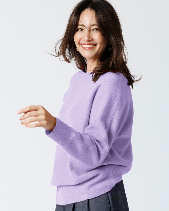 ウール混タム・ボートネックニット