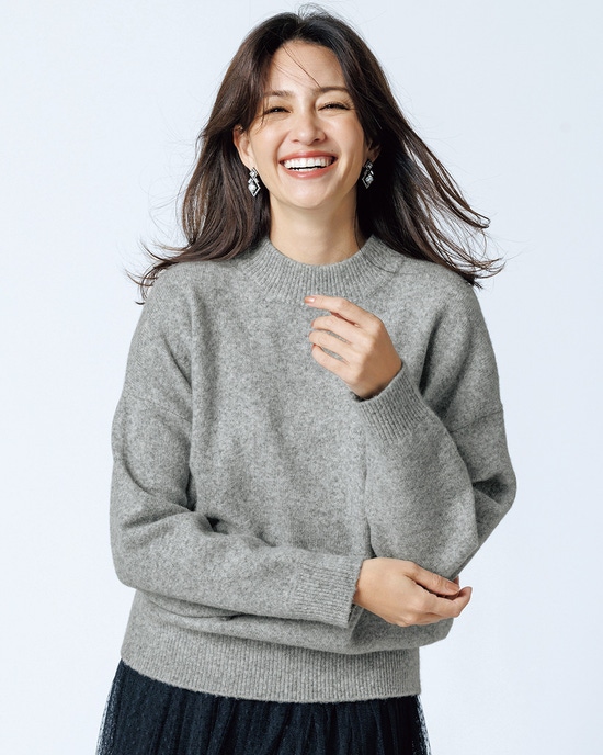 ウール混タム・ハイネックニット