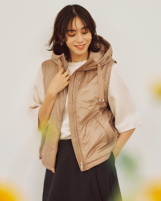 ライトタフタ・中綿フードベスト