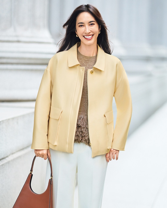 サテンストレッチ・ショートジャケット