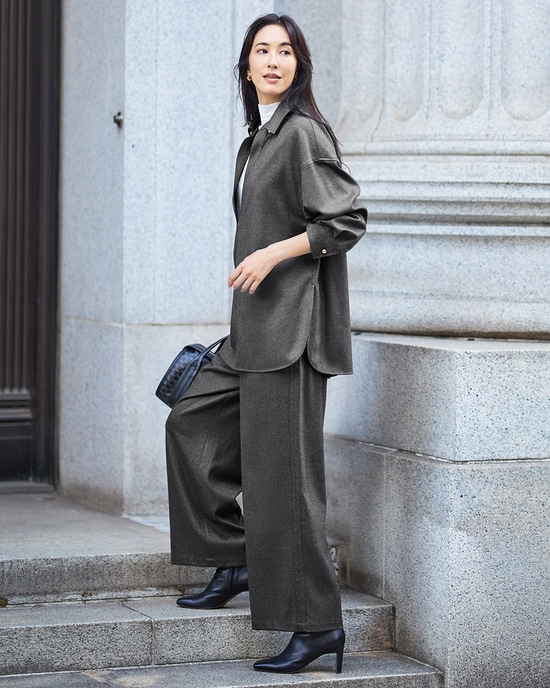 高密度フラノ・ドロストワイドパンツ