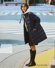 艶Airダウン・スタンドカラーロングコート