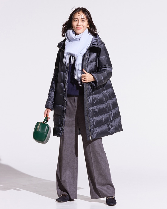 艶Airダウン・スタンドカラーロングコート