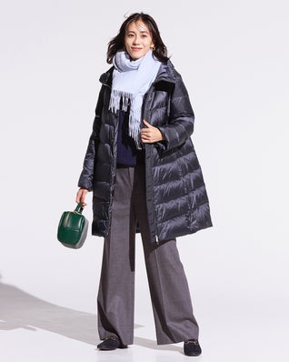 艶Airダウン・スタンドカラーロングコート