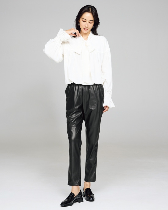 エコレザー・ギャザータックパンツ