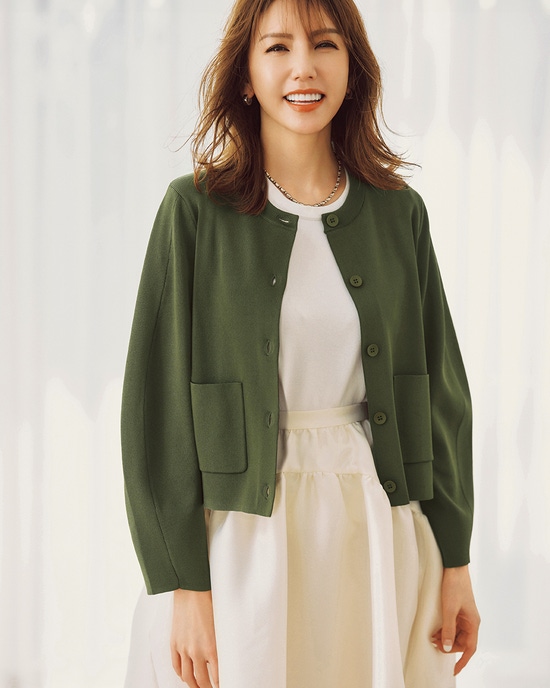 総針ニット・ブルゾンカーディガン