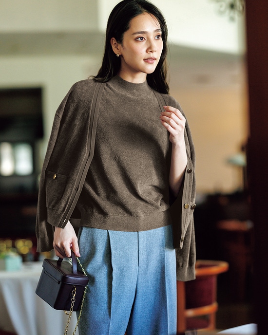 モールニット・Vネックカーディガン