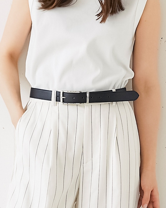 牛革・スクエアバックルベルト