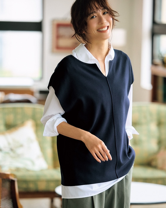 ハイネック&ベスト・レイヤードセット