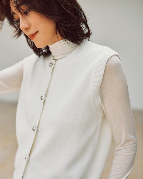 ミラノリブ・ドットニットベスト