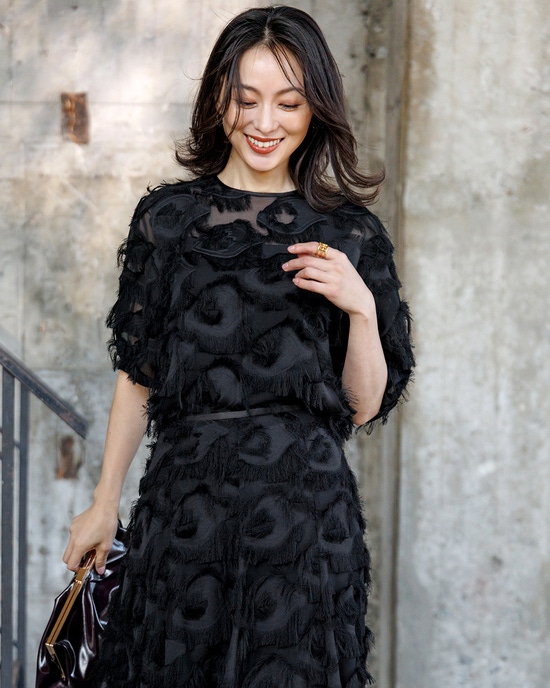 ドレープジャカード・フォルムブラウス