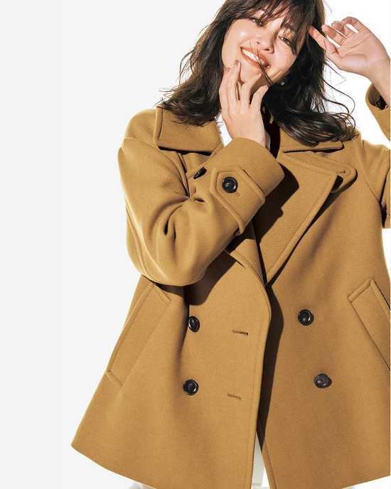 ウール混カルゼ・オーバーサイズピーコート